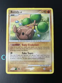 Bonsly 71/130 Pokemon Diamond & Pearl Common 2007 Heavily Played - Image 1