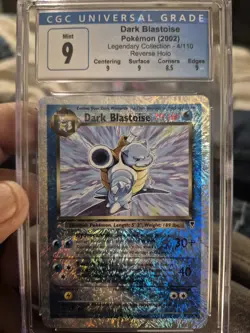 2002 Pokemon Legendary Collection Reverse Holo Dark Blastoise CGC 9 #4 With Subs - Image 1