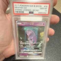 Pokemon Mewtwo GX Secret Rare 78/73 Shining Legends Holo PSA 10 2017 - Image 1
