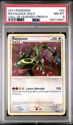 2011 Pokemon FRENCH Appel des Legendes-Call of Legends Rayquaza Holo 20/95 PSA 8 - Image 1