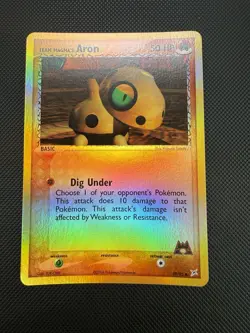 Team Magma’s Aron 59/95 EX Team Magma vs Team Aqua Reverse Holo Pokemon Card NM - Image 1