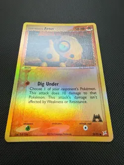 Team Magma’s Aron 59/95 EX Team Magma vs Team Aqua Reverse Holo Pokemon Card NM - Image 2