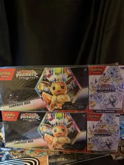 (2) Sam’s Club Pokemon Prismatic Evolutions Surprise Box & Booster Bundle SEALED - Image 1