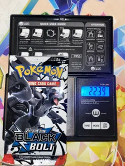 Heavy 22.39g Pokemon TCG SV 10.5 Black Bolt Booster Pack Sealed! - Image 1