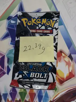 Heavy 22.39g Pokemon TCG SV 10.5 Black Bolt Booster Pack Sealed! - Image 2