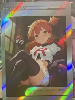 Pokemon Misty Anime Custom DIY Waifu Trainer Art Fanmade Pokemon card - Image 1