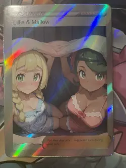 Pokemon Lillie & Mallow Anime Waifu Custom DIY Trainer Art Pokemon card - Image 1