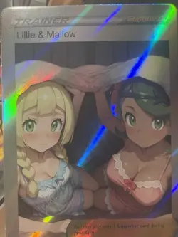 Pokemon Lillie & Mallow Anime Waifu Custom DIY Trainer Art Pokemon card - Image 3