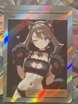 Pokemon May Anime Waifu Custom DIY Trainer Art Pokemon card - Image 2
