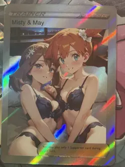 Pokemon Misty & May Anime Waifu Custom DIY Trainer Art Sexy Pokemon card - Image 2