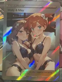Pokemon Misty & May Anime Waifu Custom DIY Trainer Art Sexy Pokemon card - Image 3