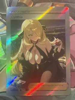 Pokemon Cynthia Anime Waifu Custom DIY Trainer Art Pokemon card - Image 1
