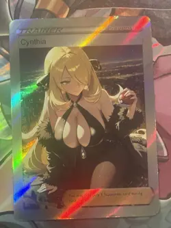 Pokemon Cynthia Anime Waifu Custom DIY Trainer Art Pokemon card - Image 2