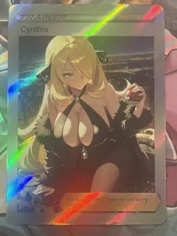Pokemon Cynthia Anime Waifu Custom DIY Trainer Art Pokemon card - Image 3