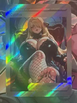 Pokemon Cynthia Anime Waifu Custom DIY Trainer Art Pokemon card - Image 1