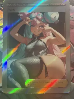 Pokemon Iono Anime Waifu Custom DIY Trainer Art Pokemon card - Image 1