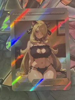 Pokemon Cynthia Anime Waifu Custom DIY Trainer Art Pokemon card - Image 2
