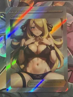 Pokemon Cynthia Anime Waifu Custom DIY Trainer Art Pokemon card - Image 1