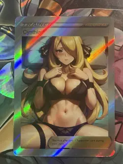 Pokemon Cynthia Anime Waifu Custom DIY Trainer Art Pokemon card - Image 2