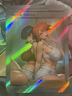Pokemon Misty & Sabrina Anime Waifu Custom DIY Trainer Art Pokemon card - Image 2