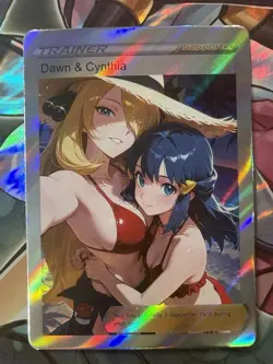 Pokemon Cynthia & Dawn Anime Waifu Custom DIY Trainer Art Pokemon card - Image 2