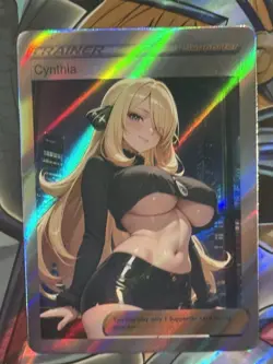 Pokemon Cynthia Anime Waifu Custom DIY Trainer Art Pokemon card - Image 2