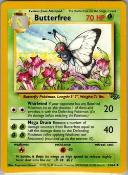 Butterfree 33/64 Non Holo Jungle - Pokemon Card - NM - Image 1