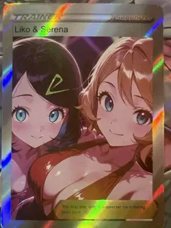 Pokemon Liko & Serena Anime Waifu Custom DIY Trainer Art Sexy Pokemon card - Image 2