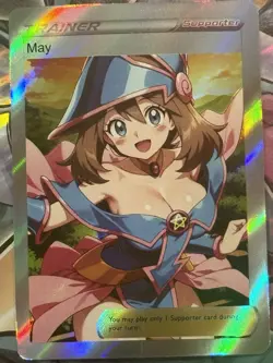 Pokemon May Dark Magician Girl Anime Waifu Custom DIY Trainer Art Sexy card - Image 1