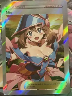 Pokemon May Dark Magician Girl Anime Waifu Custom DIY Trainer Art Sexy card - Image 2