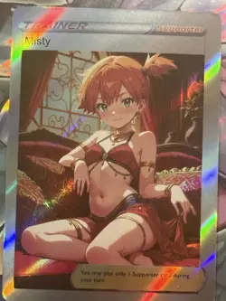 Pokemon Misty Anime Waifu Custom DIY Trainer Art Pokemon card - Image 1