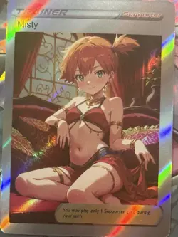 Pokemon Misty Anime Waifu Custom DIY Trainer Art Pokemon card - Image 2