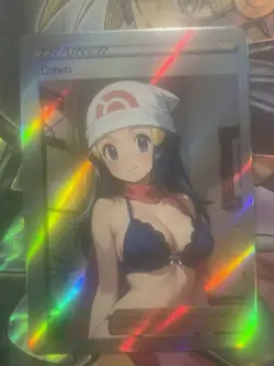 Pokemon Dawn Anime Waifu Custom DIY Trainer Art Pokemon card - Image 1