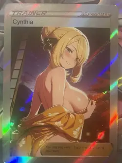 Pokemon Cynthia Anime Waifu Custom DIY Trainer Art Pokemon card - Image 2
