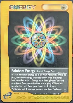 Rainbow Energy 144/147 Aquapolis Pokemon Card - Image 1