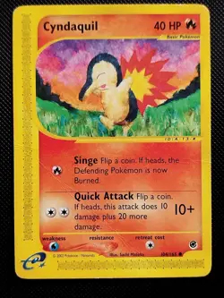 (MP-HP) Cyndaquil 104/165 2002 Expedition Base Set Pokemon Card - Image 1