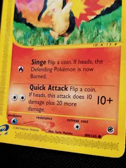 (MP-HP) Cyndaquil 104/165 2002 Expedition Base Set Pokemon Card - Image 3