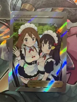 Pokemon May & Dawn Anime Waifu Custom DIY Trainer Art Pokemon card - Image 2