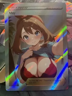 Pokemon May Anime Waifu Custom DIY Trainer Art Pokemon card - Image 2