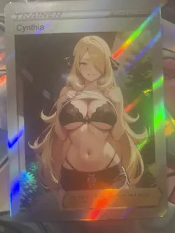 Pokemon Cynthia Anime Waifu Custom DIY Trainer Art Pokemon card - Image 2
