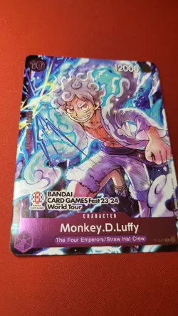 ONE PIECE CARD GAME MONKEY.D.LUFFY P-041 BANDAI CARD GAMES FEST 23-24 WORLD TOUR - Image 1