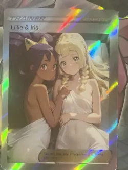 Pokemon Lillie & Iris Anime Waifu Custom DIY Trainer Art Pokemon card - Image 3