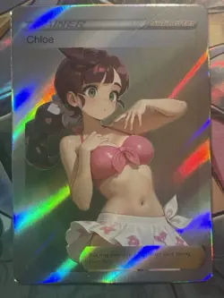 Pokemon Chloe Anime Waifu Custom DIY Trainer Art Pokemon card - Image 1