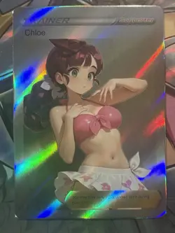 Pokemon Chloe Anime Waifu Custom DIY Trainer Art Pokemon card - Image 2