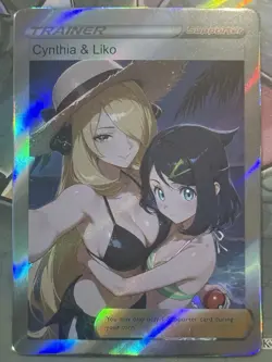 Pokemon Cynthia & Liko Anime Waifu Custom DIY Trainer Art Pokemon card - Image 1
