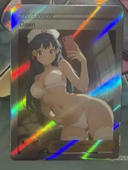 Pokemon Dawn Anime Waifu Custom DIY Trainer Art Pokemon card - Image 1