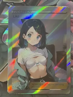 Pokemon Liko Anime Waifu Custom DIY Trainer Art Pokemon card - Image 1