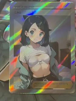 Pokemon Liko Anime Waifu Custom DIY Trainer Art Pokemon card - Image 2