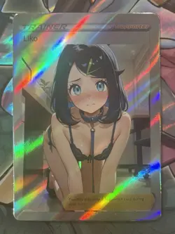 Pokemon Liko Anime Waifu Custom DIY Trainer Art Pokemon card - Image 1