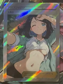 Pokemon Liko Anime Waifu Custom DIY Trainer Art Pokemon card - Image 1